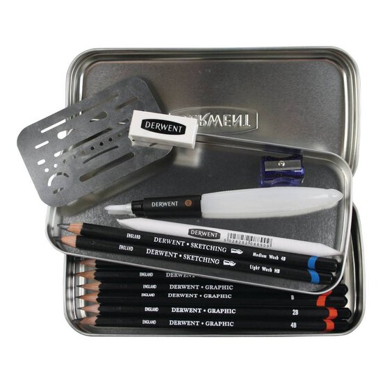 Derwent Line and Wash Sketching Set 14 Pieces image number 2