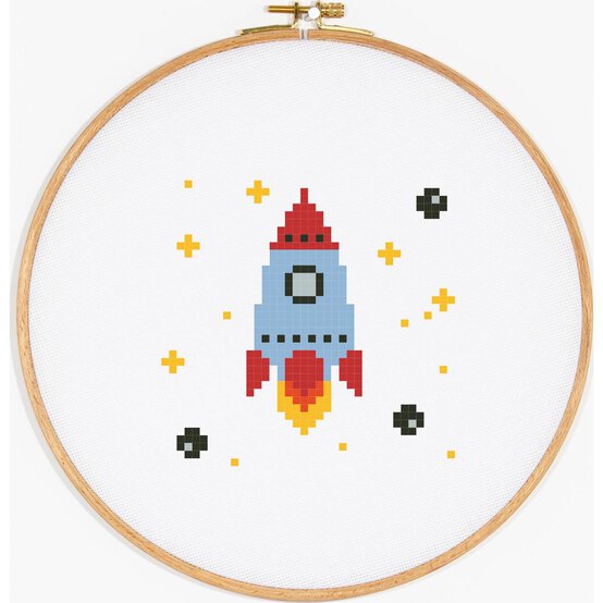 FREE PATTERN DMC Rocket Ship Cross Stitch 0240 image number 3