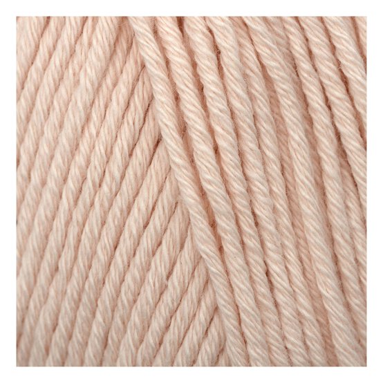 Knitcraft Pale Peach Cotton Blend Plain DK Yarn 100g image number 2