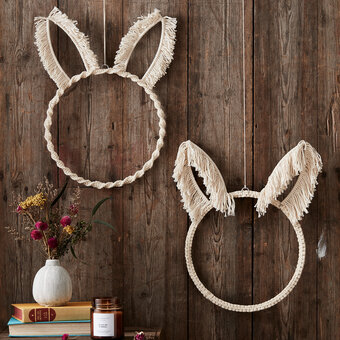 How to Make a Macrame Bunny Wreath