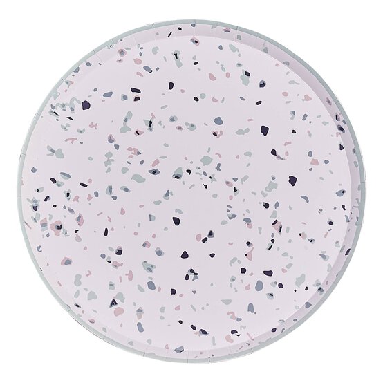 Ginger Ray Terrazzo Print Paper Plates 8 Pack  image number 1
