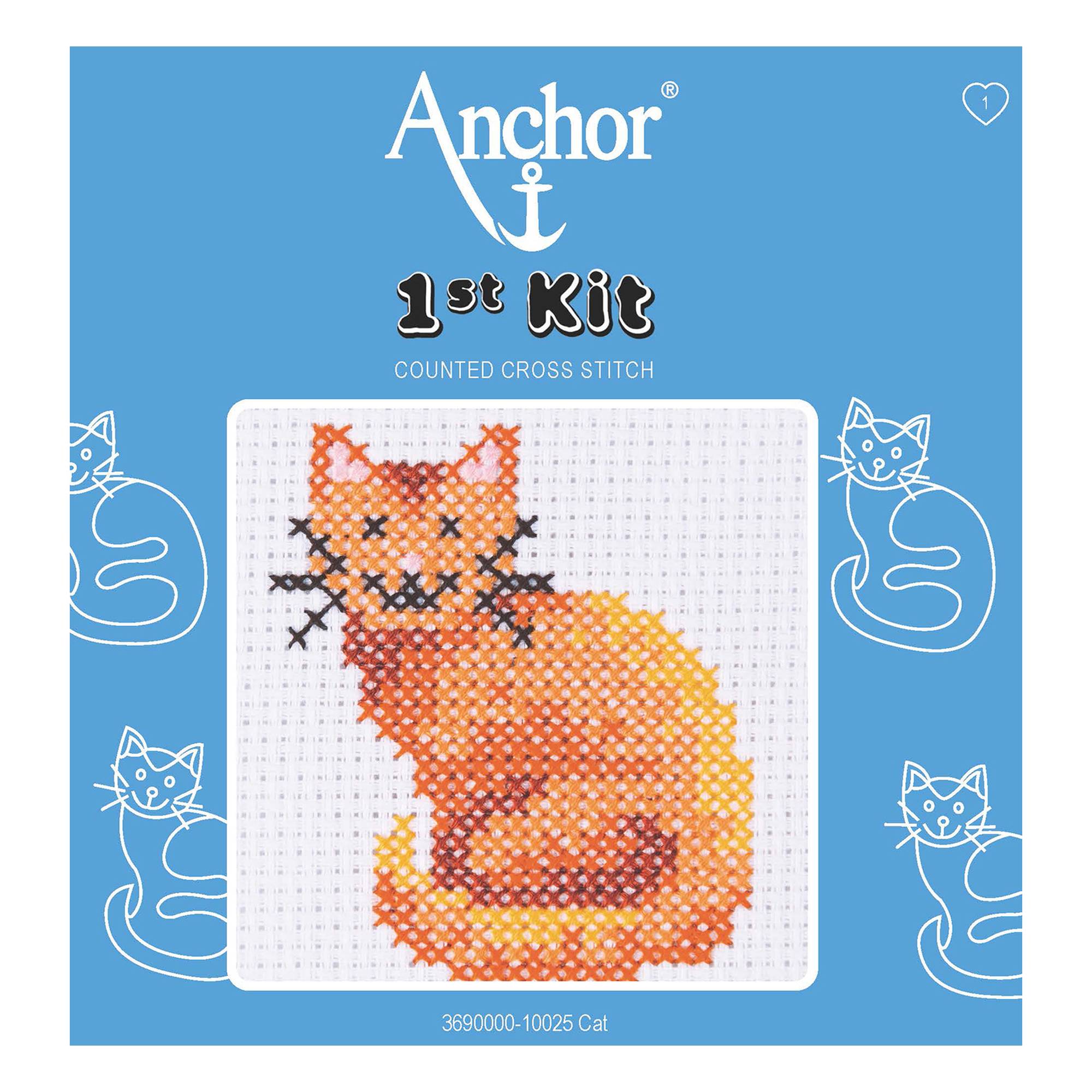 Buy Anchor 1st Kit Cat Counted Cross Stitch for N/A 0.0 HobbyCraft UK