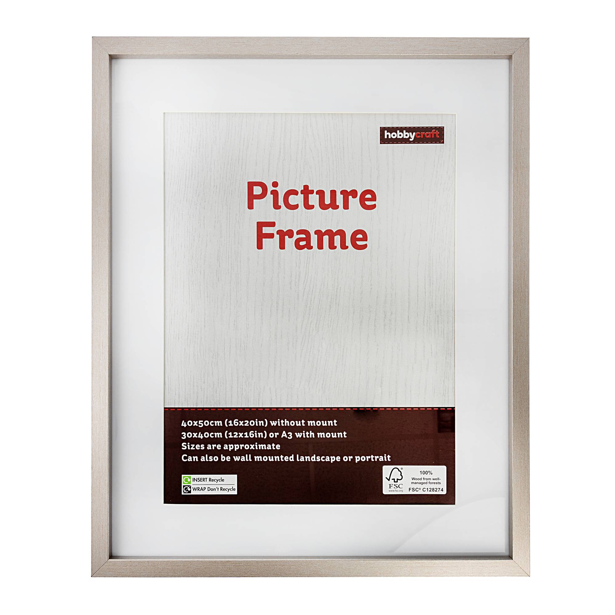 Buy Hobbycraft Metallic Silver Picture Frame 40cm x 50cm for N/A 0.0